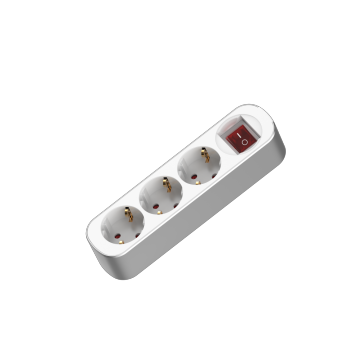 Germany 3-socket power strip